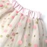 Tutu Short Skirt Decorate Pink and Gold round Patches on the Mesh Baby Dress