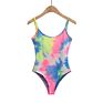 U-Neck High Elastic Tie Dye Jumpsuit Bodysuits Women