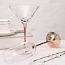 Unique Luxury Fancy round Handmade Electroplated Crystal Rose Gold Stemmed Wine Glass Cocktail Champagne Glasses Goblet Glasses
