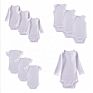 Unisex Baby 5-Pack Short-Sleeve Plain White Romper Bodysuit