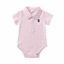 Unisex Polo Collar Solid Color Triangle Rompers Short-Sleeved Attire