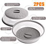 Vented Collapsible Microwave Splatter Proof Food Plate Cover with Easy Grip Handle Wash Vegetables Fruits