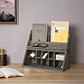 Vintage Grey Solid Wood Desktop Organizer Natural Wood Processing Strong and Durable If You Want to Buy It It's Wor