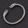 Vintage Silver Color Teen Wolf Bangles Indian Jewelry Viking Bracelet Men Wristband Cuff Bracelets for Women Accessories