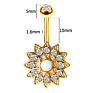 Vriua 6 Colors Flower Opal Navel Piercing Ring Gold Silver Color Bar Ball Belly Piercing Navel Earring Piercing Body Jewelry