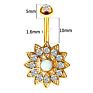 Vriua 6 Colors Flower Opal Navel Piercing Ring Gold Silver Color Bar Ball Belly Piercing Navel Earring Piercing Body Jewelry