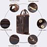 Waterproof Lining Buffalo Leather Toiletry Bag Vintage Travel Shaving Dopp Kit for Toiletries Cosmetic Bag for Man