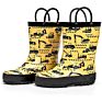 Western Chief Boys Waterproof Printed with Easy Pull on Handles Safety Rubber Designer Kids Rain Boot