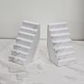 White Marble Creative Step Bookends Stair Case Bookends