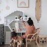White Wooden Kids Toys Furniture Doll House Kids Wooden Dollhouses