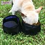 Wholesales Outdoor Travel Pet Dog Portable Collapsible Foldable Waterproof Fabric Canvas Dog Bowl Pet Outdoor Dog Double Bowl