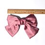 Wine Red Satin Bow Barrettes Three-Layer Ribbon plus Size Fabric Craft Steel Clip Student Spring Clip