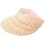 Woman Beach Sun Visor Uv Protection Outdoor Natural Raffia Straw Rattan Leaf Palm Straw Hat