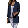 Women Autumn Long Sleeve Open Front Blazer Solid Color Suit with Side Pockets Office Lady Business Blazers Wm229