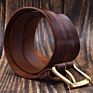 Women Buckle Full Grain Leather Ladies Slim Vintage Belt