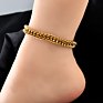 Women Foot Jewelry Gold Plated Stainless Steel Cuban Link Chain Anklet
