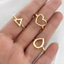 Women Gold Plated Rings Heart Triangle Pear Shape Rings Silver Ring