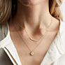 Women Jewelry Minimalist Handmade Crystal Smile Face Bar Pendant Necklace with Stainless Steel Chain