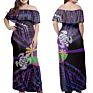 Women Maxi Dress Polynesian Hibiscus African Tribal Grey Pattern Dress Maxi Women Size plus Dress Night Women Wear