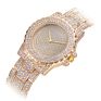 Women Men Full Diamond Stainless Steel Quartz Wrist Gold Watches Jaw-0691