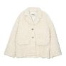 Women Outdoor Teddy Fleece Trucker Button through Jacket Caramel Color Thermal Thick Turn-Down Collar Sweet