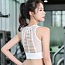 Women Padded Tank Top Bra Dry Fast High Impact Gymnastic Sweat Yoga Seamless Mesh Pattern Sports Bra