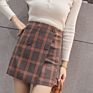 Women Plaid Print High Waist a Line Bag Casual Skirt