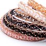 Women Wedding Party Hair Accessories Tiara Crowns Handmade Colorful Thin Crystal Beaded Headbands