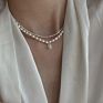 Women's Baroque Square Drop Zircon Freshwater Pearl Pendant Necklace