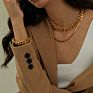 Womens Cuban Link Chain Necklaces Thick Gold Necklace Stainless Steel Chain Chokers Chunky Chain Choker