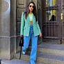 Women's Jacket Lapel Long Sleeve Houndstooth Printed Jacket Ladies Streetwear