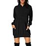 Women's Long Sleeve Casual Hoodie Dress Pullover Hoodie Dress Plain Dyed Sweatshirt Pocket Hoodie Dress