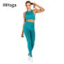 Women's Mesh Hollow Gym Sports Bra Seamless Set High Waist Yoga Suit