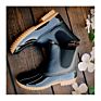 Women's Slip on Ankle Boots Personalized Waterproof Cotton Lined Black and Brown Leather round Toe Snow Rain Duck Boots