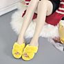 Women's Soft Plush Lightweight House Slippers Non Slip Cross Band Slip on Open Toe Cozy Fur Slides Slippers