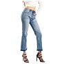 Women's Temperament Casual Jeans High Waist Stretch Micro Flared Jeans