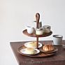 Wooden Cake Stand Oak Two-Story Wedding Decoration Birthday Buffet Cake Dessert Display Stand