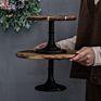 Wooden Pedestal Cake Stand for Wedding Cake Display Food Safe Eco Friendly Desert Platter