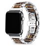 Wooden Steel Apple Watch Band Luxury Style Dropshipping Compatiable for 7 6 Se 5 4 3 2 1