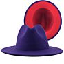 Wool Felt Red Bottom Double Sided Fedora Hats Two Tone Fedora Hat Women