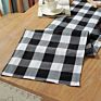 Woven Home Christmas Table Runner Black and White Checked Cotton Checked Cotton Table Runner