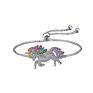 Yiding Design Jewelry Sets Fine Crystal Rhinestone Rainbow Color Unicorn Necklace Set with Earrings Bracelet Ring