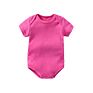 Yiwu 0-24M 100% Organic Cotton Plain Infant Newborn Baby Pink Blue White Unisex Rompers Short Sleeve Jumpsuit