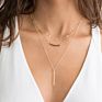 Yiwu Female Jewelry 14K Gold 316L Stainless Steel Crystal Beads Pendant Dainty Thin Chain Necklace