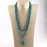 Yoga Jewelry Long Knotted Tibetan Buddhism Necklace 108Pc Turquoise Bone Skull Heads Prayer Bead Mala Necklace