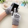 Youki Magic Gloves Touch Screen Women Men Warm Stretch Knitted Wool Mittens Snowflake Pattern Acrylic Gloves