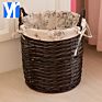 Yrmt Handmade Woven Wicker Laundry Storage Basket Hamper Fabric Liner with Handle