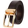 Zk707-3 Zinc Alloy Pin Buckle Genuine Leather Belt for Men