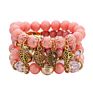 Yiwu Stylish Multi Leaves Glass Beaded Bracelet of Women Ethnic Style Lady's Charm Bracelets Jewelry