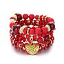 Yiwu Stylish Multi Leaves Glass Beaded Bracelet of Women Ethnic Style Lady's Charm Bracelets Jewelry
